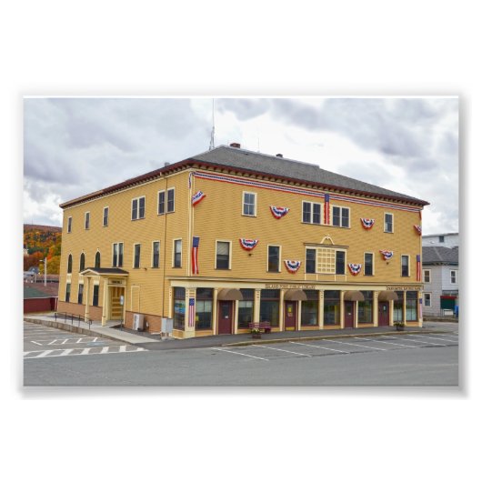 島の池、バーモント、公共図書館、市庁舎 フォトプリント            (正面)