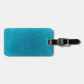 島の海の青い水彩画-ティール（緑がかった色）および水 ラゲッジタグ (正面横)