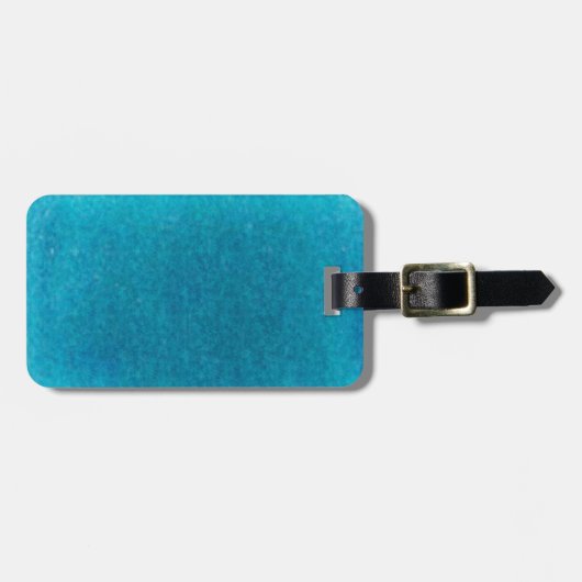 島の海の青い水彩画-ティール（緑がかった色）および水 ラゲッジタグ (正面横)