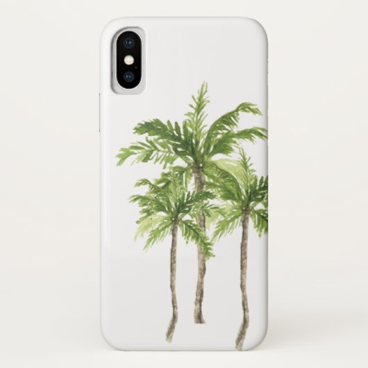 島の熱帯性ヤシの木の水色 Case-Mate iPhoneケース (裏面)