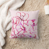 島の熱帯蘭のピンクの枕 クッション (ブランケット)