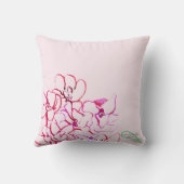 島の熱帯蘭のピンクの枕 クッション (裏面)