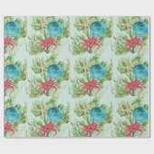 島の生活とクリスマスシーシーンオーナメント ラッピングペーパー (フラット)