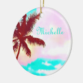 島の生活の熱帯性ヤシの木 セラミックオーナメント (左)