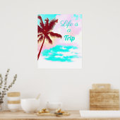 島の生活の熱帯性ヤシの木 ポスター (キッチン)