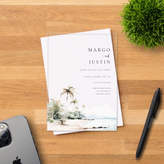 島の目的地の結婚式 アクリル招待状 (インサイチュ (招待状))