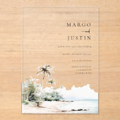 島の目的地の結婚式 アクリル招待状 (正面)