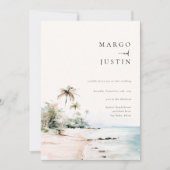島の目的地の結婚式 招待状 (正面)