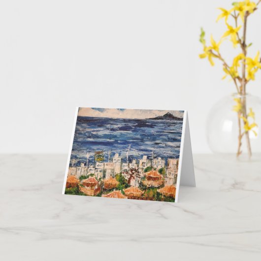 島の眺め（沖縄） カード (黄色い花)