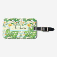 島の花とモンステラ葉のパーソナライズされた