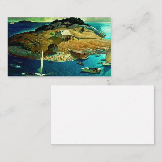 島の葬儀、1939年Newell Convers Wyeth著 名刺 (正面/裏面)