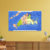 島の詳細地図 キャンバスプリント (インサイチュ (リビング))