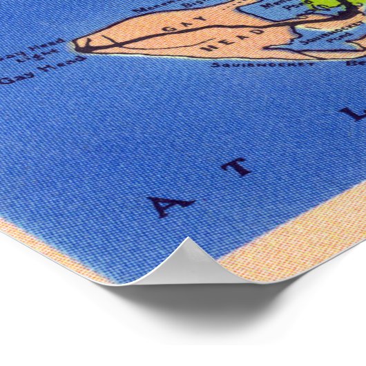 島の詳細地図 ポスター (角)