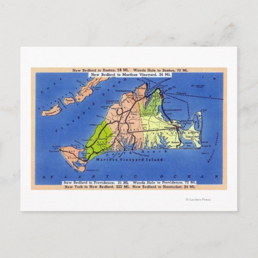 島の詳細地図 ポストカード (正面)