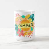 「島の雰囲気：夏のTシャツデザイン コーヒーマグカップ (中央)