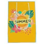 「島の雰囲気：夏のTシャツデザイン ミディアムペーパーバッグ (裏面)