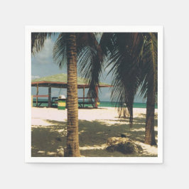 島の風景が広がるカクテルナプキン スタンダードカクテルナプキン