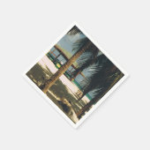 島の風景が広がるカクテルナプキン スタンダードカクテルナプキン (角)