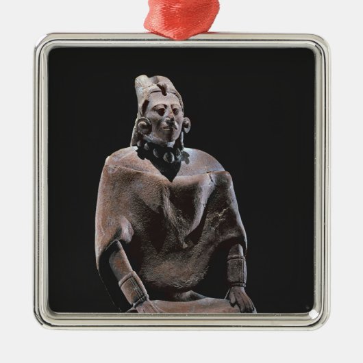 島のofJainaからのマヤの着席させた王の姿、 メタルオーナメント (正面)