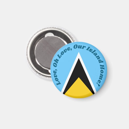 島を愛せよ | セントルシア国旗の国歌お土産 マグネット (正面/裏面)