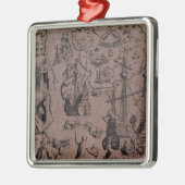 島を発見しているChristopher Colombus メタルオーナメント (左)