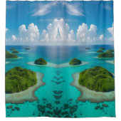 「島オアシス熱帯列島 シャワーカーテン (正面)