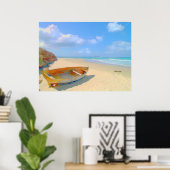 島カラフルのビーチボカリブのート ポスター (ホームオフィス)