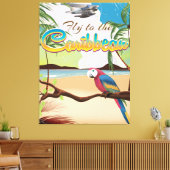 島カリブのヴィンテージレトロ旅行ポスター キャンバスプリント (インサイチュ (リビング))