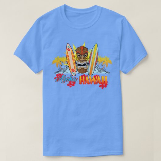 島ティキのAlOHA Hawaii T感じシャツ Tシャツ (デザイン正面)