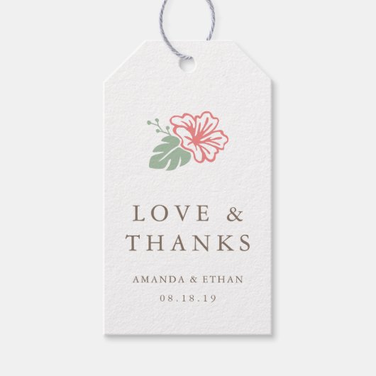 島ハイビスカス結婚の好意に感謝 ギフトタグ (正面)