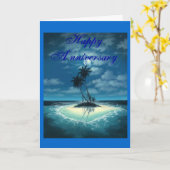 島ロマンス、幸せな記念日 カード (黄色い花)