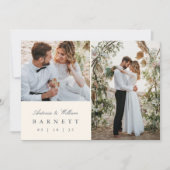 島ヴィンテージパイナップル数々のフォト結婚ズ サンキューカード (正面)