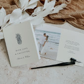 島ヴィンテージパイナップル結婚の写真 サンキューカード