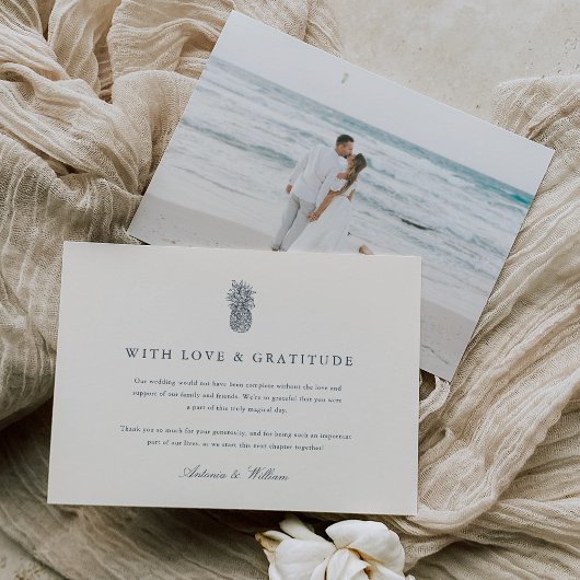 島ヴィンテージパイナップル結婚の写真 サンキューカード