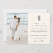 島ヴィンテージパイナップル結婚の写真 サンキューカード (正面)