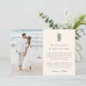 島ヴィンテージパイナップル結婚の写真 サンキューカード (スタンド正面)