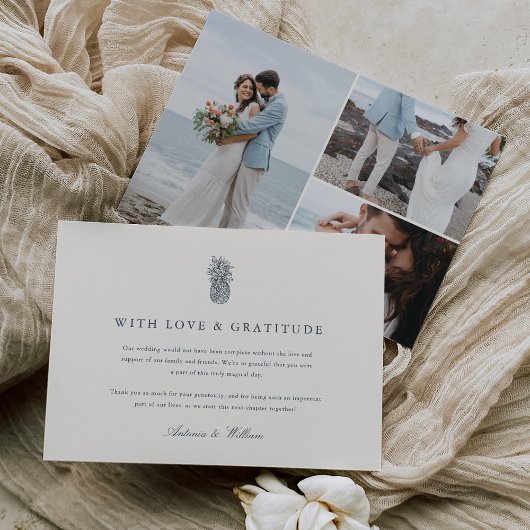 島ヴィンテージパイナップル結婚ズの写数々の真 サンキューカード