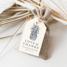 島ヴィンテージパイナップル結婚ズの感謝のお願い ギフトタグ