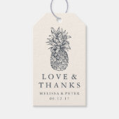 島ヴィンテージパイナップル結婚ズの感謝のお願い ギフトタグ (正面)
