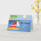 島式ボン航海カードの帆船 カード (黄色い花)