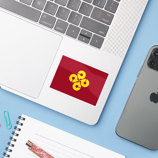 島根県国旗 シール (ノートパソコンとiPhone)