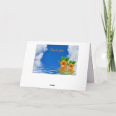 島海オレンジ色の花をパーソナライズしてくれてありがとう カード (裏面)