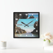 島海岸と熱帯海の写真 スクエア壁時計 (ホーム)