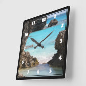 島海岸と熱帯海の写真 スクエア壁時計 (傾斜)