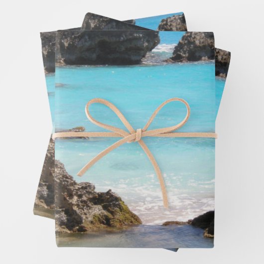 島海岸と熱帯海の写真 ラッピングペーパーシート (インサイチュ)