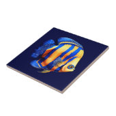 島礁金ゴールド並ぶバタフライフィッシュビーチ海 タイル (側面)