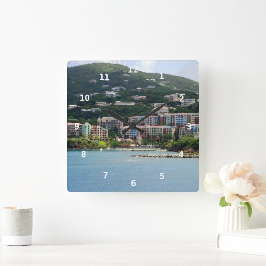 島色 スクエア壁時計 (ホーム)