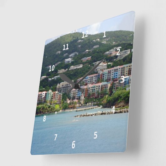 島色 スクエア壁時計 (傾斜)