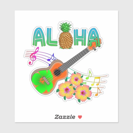 島音楽ウクレレアロハ シール (シート)