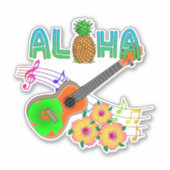 島音楽ウクレレアロハ シール (正面)